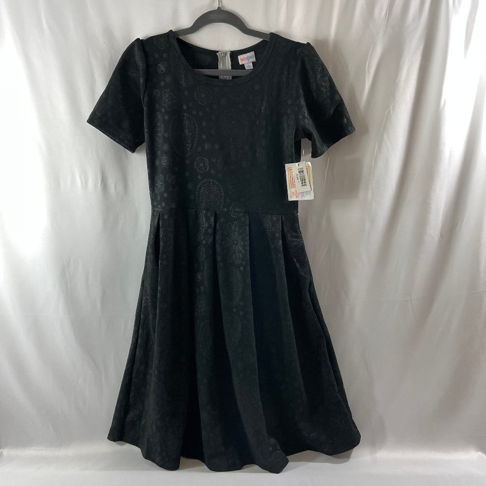LuLaRoe ~ Black Embossed Amelia Easter Eggs and Bunnies ~ Size Large ~ N…